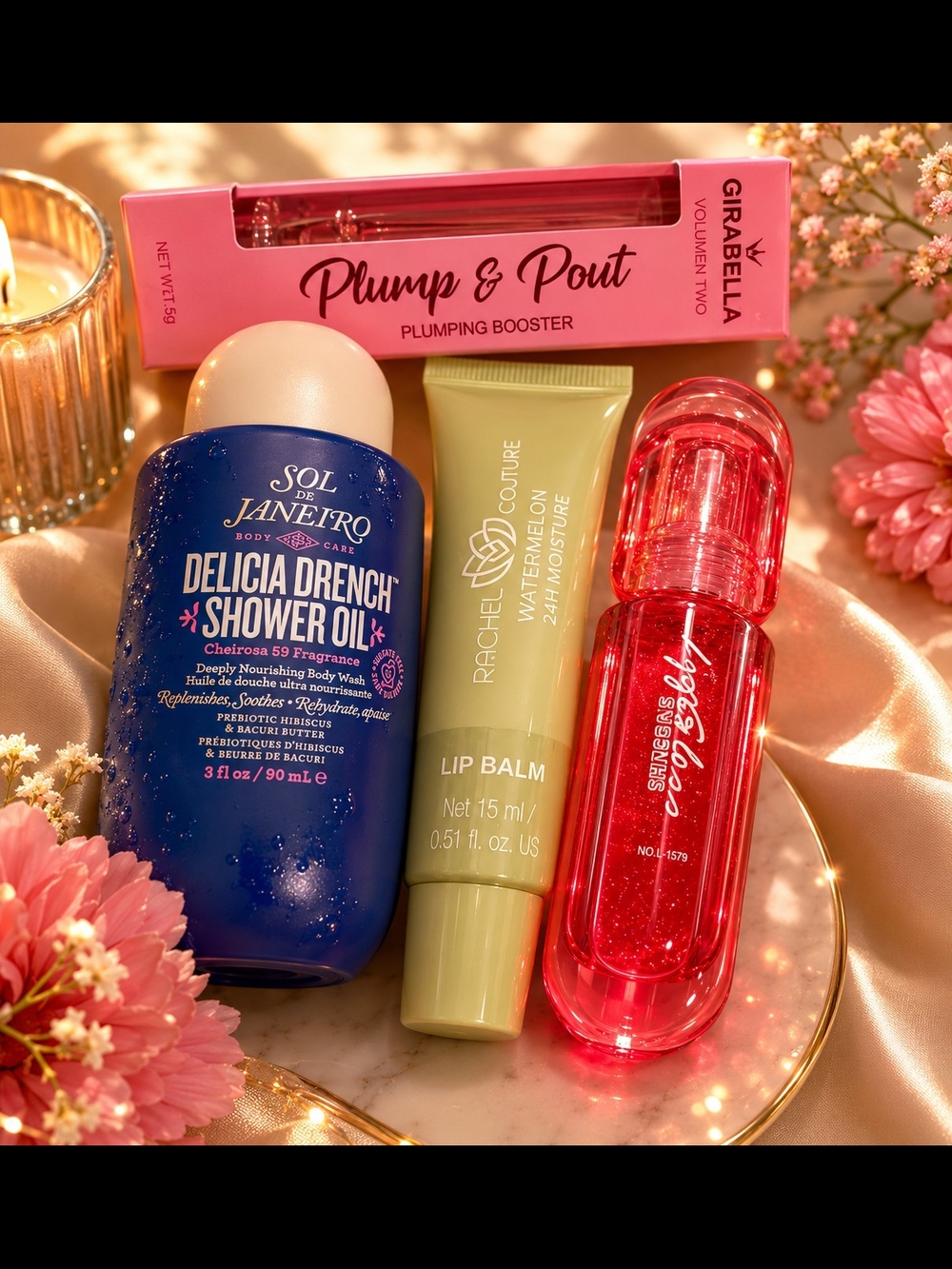 Abella Plump & Pout Lip Gloss, Sol De Janeiro And 2 Lipglosses